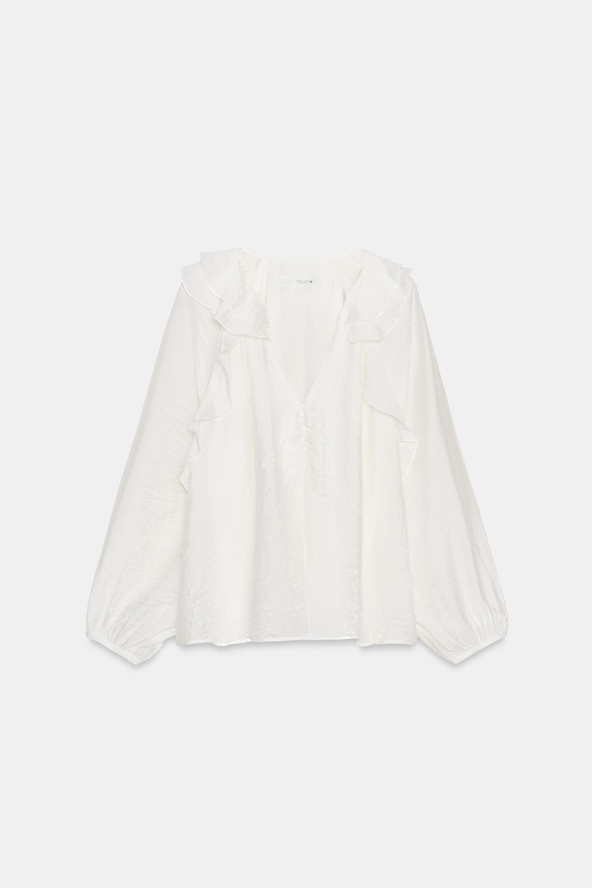 RUFFLED RUCHE BLOUSE
